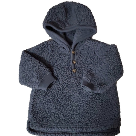 Carter's Sherpa Fleece Hoodie Gray Size 12 Months - Picture 1 of 6
